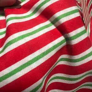 1 yard Christmas cotton fabric candy cane. Red and green Noel by the yard